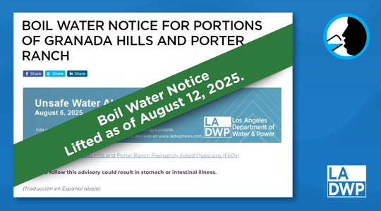 BOIL WATER NOTICE LIFTED - LADWP
